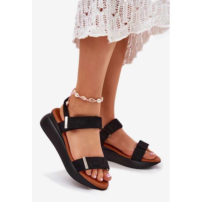 Women's Black Sandals On Wedges 1 Women's Black Sandals On Wedges 1