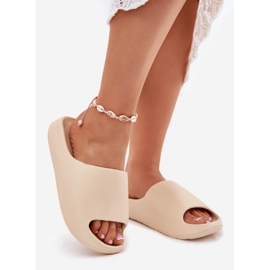 Women's foam flip flops beige 1