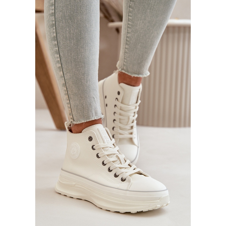 Women's sneakers on the platform Big Star OO274064 white platform 3 Women's sneakers on the platform Big Star OO274064 white platform 3