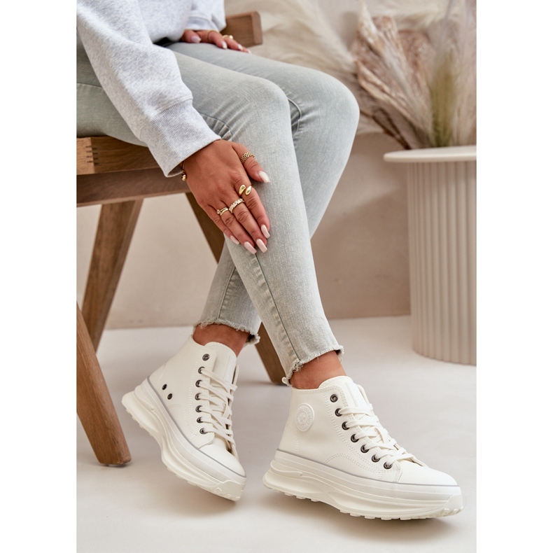 Women's sneakers on the platform Big Star OO274064 white platform 4 Women's sneakers on the platform Big Star OO274064 white platform 4
