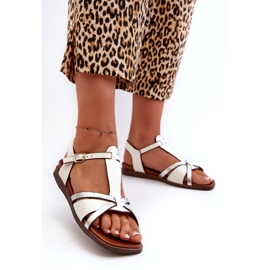 Women's Flat Sandals Made of Eco Leather Sergio Leone SK071H White 3 Women's Flat Sandals Made of Eco Leather Sergio Leone SK071H White 3