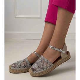 Silver openwork espadrilles sandals 1 Silver openwork espadrilles sandals 1