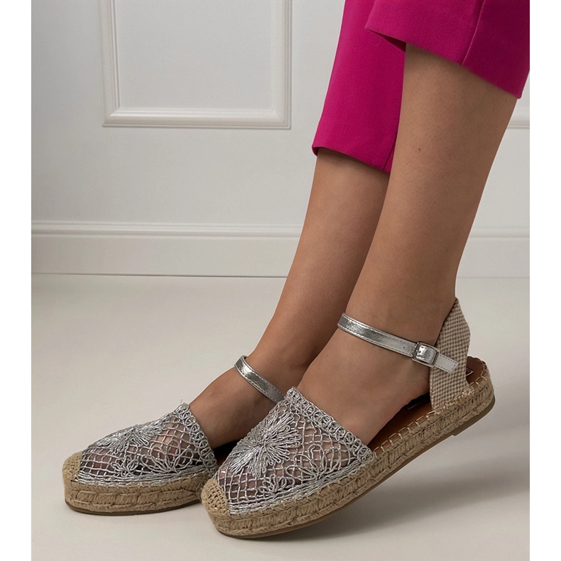 Silver openwork espadrilles sandals 1 Silver openwork espadrilles sandals 1