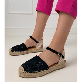 Black Espadrilles Openwork sandals 1