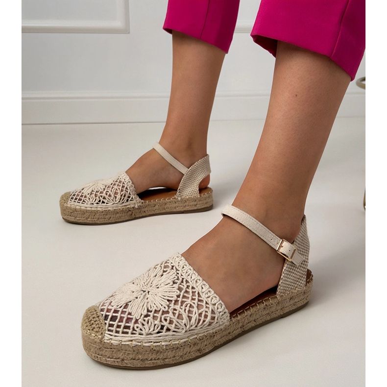 Beige sandals openwork espadrilles 1 Beige sandals openwork espadrilles 1