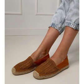 Brown openwork espadrilles on the platform 2