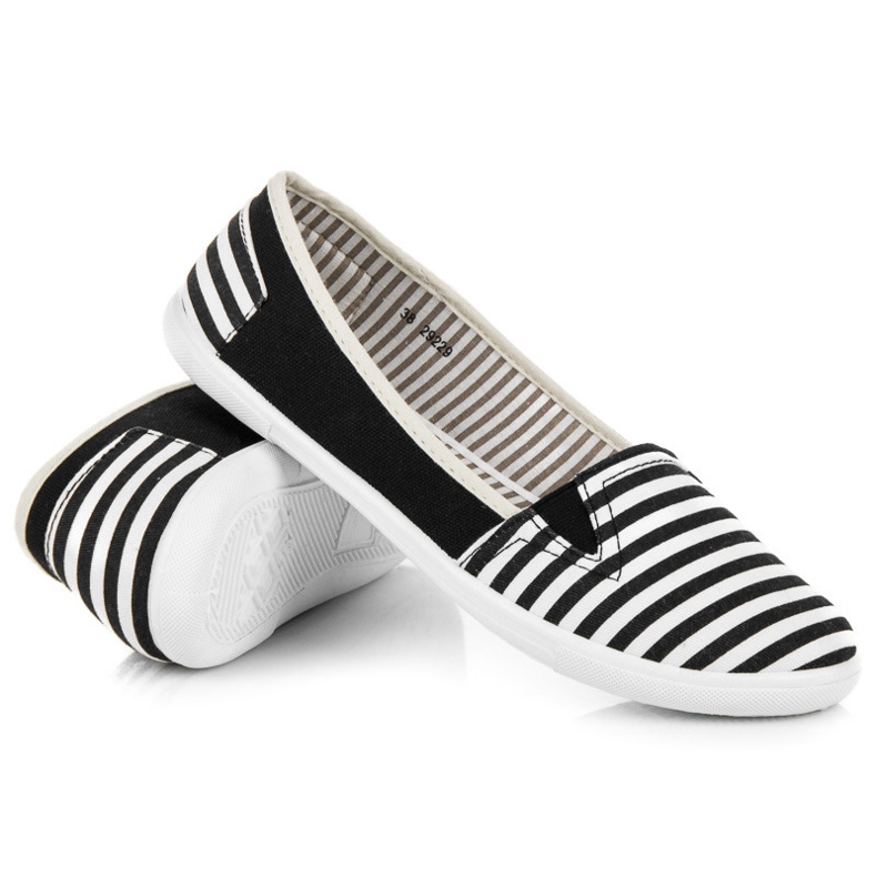 Striped slipons black 1