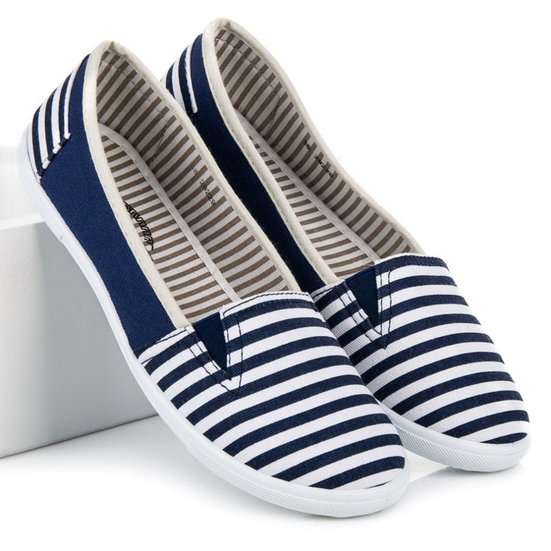 Striped slipons blue 1