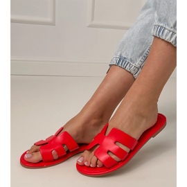 Red flip -flops decorated with cutouts 1