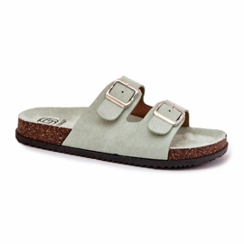 Women's flip flops with mint buckles green 2 Women's flip flops with mint buckles green 2