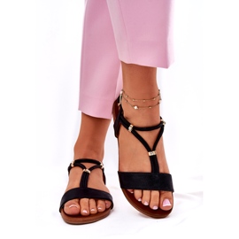 S.Barski Women's flat sandals with stripes S. Barski KV51-120 black 2 S.Barski Women's flat sandals with stripes S. Barski KV51-120 black 2