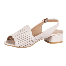 Olivier Women's openwork leather sandals n1871 ecru beige 1 Olivier Women's openwork leather sandals n1871 ecru beige 1