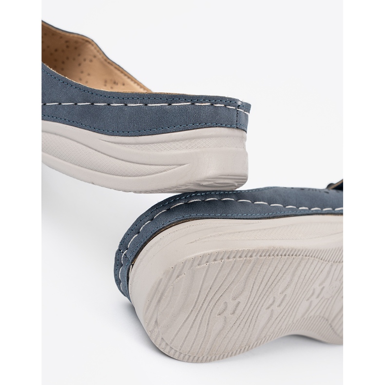 Seastar Navy women's flip flops with a decorative flower blue 1