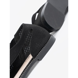 Goodin Black openwork flat sandals 1