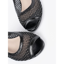 Goodin Black sandals with a decorative mesh 1 Goodin Black sandals with a decorative mesh 1