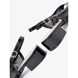Goodin Black sandals with a decorative mesh 2 Goodin Black sandals with a decorative mesh 2