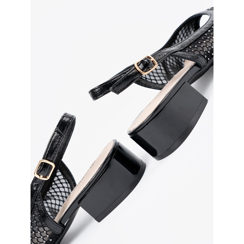 Goodin Black sandals with a decorative mesh 2 Goodin Black sandals with a decorative mesh 2