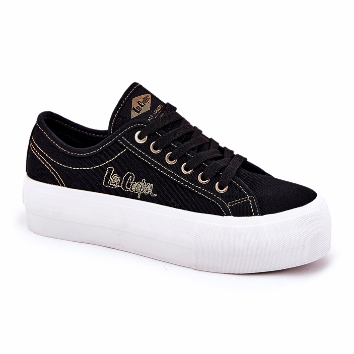 Women's material sneakers on the Lee Cooper LCW-25-31-3431L Platform black 4 Women's material sneakers on the Lee Cooper LCW-25-31-3431L Platform black 4