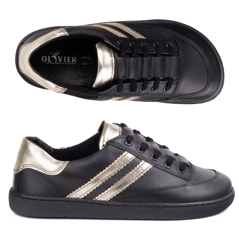 Sneakers Barefoot Women's Kaia Olivier - black leather shoes 1 Sneakers Barefoot Women's Kaia Olivier - black leather shoes 1