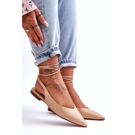 Women's eco-part tied nude ballerinas beige 2