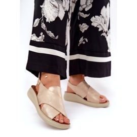 Jezzi Women's sandals from Eco-leather golden 2 Jezzi Women's sandals from Eco-leather golden 2