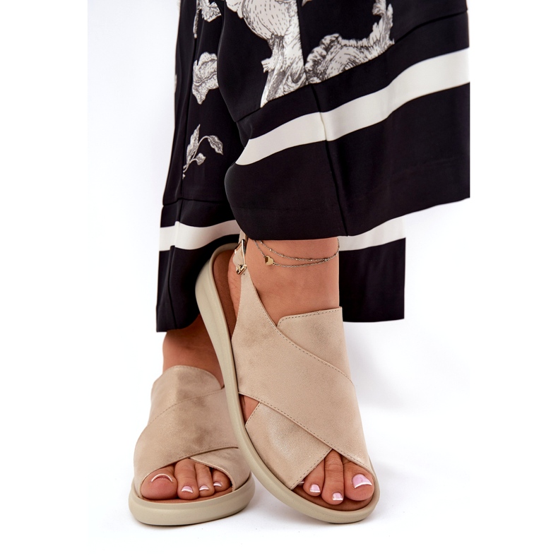 Jezzi Women's sandals from Eco-leather golden 3 Jezzi Women's sandals from Eco-leather golden 3