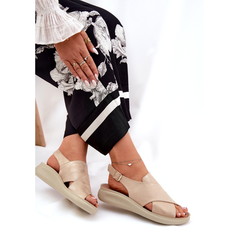 Jezzi Women's sandals from Eco-leather golden 5 Jezzi Women's sandals from Eco-leather golden 5