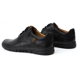 Kampol Men's leather shoes, fog casual 57kam black 3