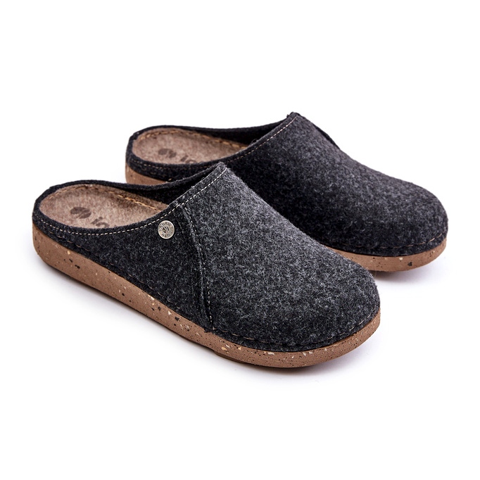 Men's home slippers inblu MT000011 graphite black 1