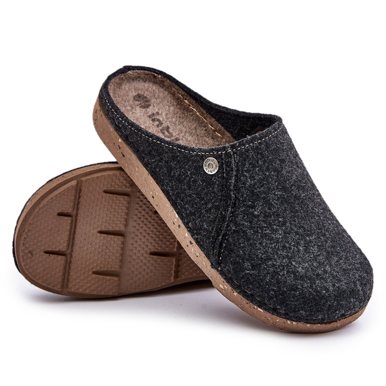 Men's home slippers inblu MT000011 graphite black 4