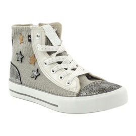 Children's sneakers tied in gray stars 374068 big star grey 1