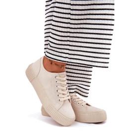 Women's material sneakers big star rr274407 beige 3