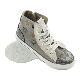 Children's sneakers tied in gray stars 374068 big star grey 3