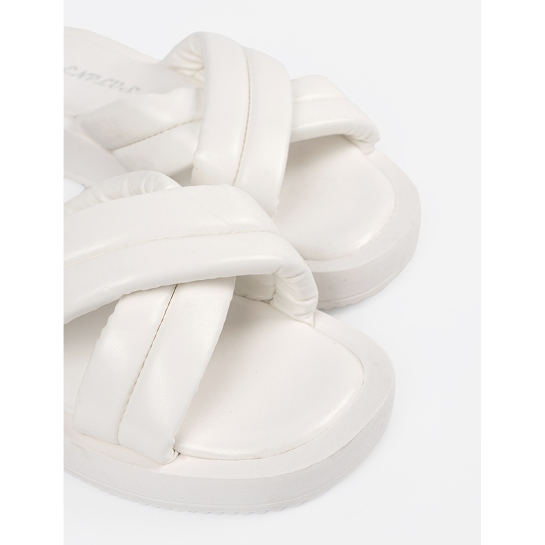 White women's platform flip-flops 1