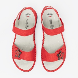 J. Star Red sandals with a leather insert 1