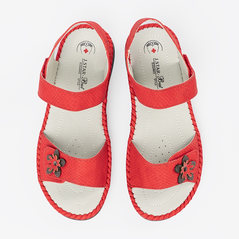 J. Star Red sandals with a leather insert 1