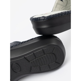 J. Star Flip flops with a leather insert navy blue 1