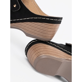 Black wedge slippers 1