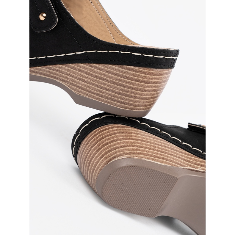 Black wedge slippers 1