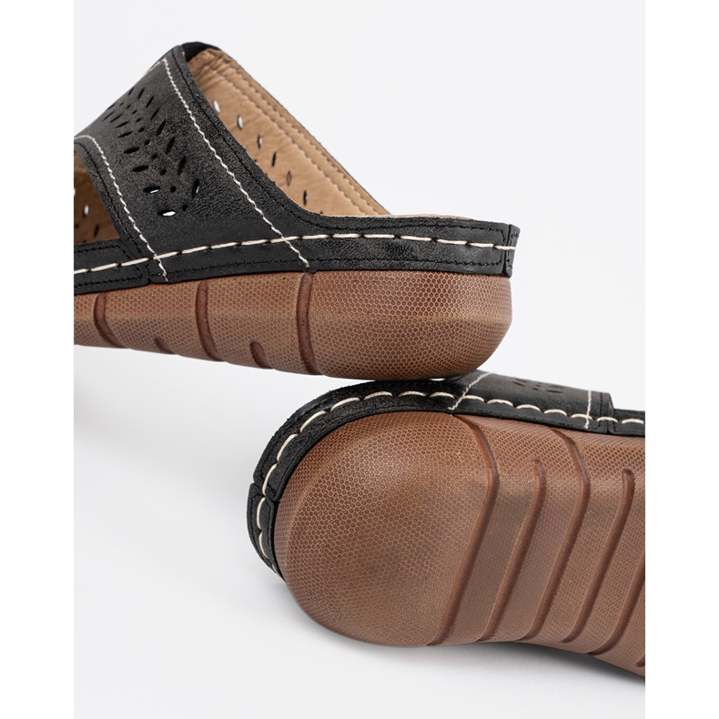 Black wedge slippers 1 Black wedge slippers 1