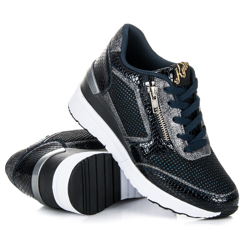 Kylie Sports shoes on a wedge navy blue 2 Kylie Sports shoes on a wedge navy blue 2