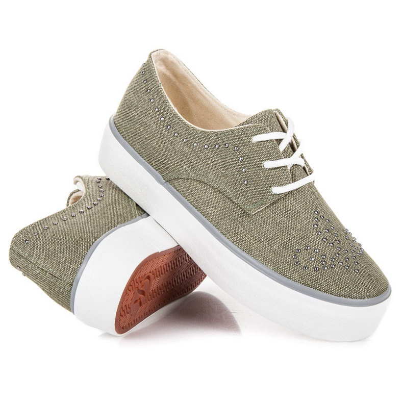 Kylie Sneakers With Crystals green 2