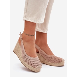 Women's sandals for wedge with pink braid 1