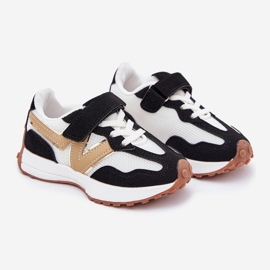 Children's sneakers with white and white Velcro black 1