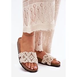 Women's flip flops on the cork platform beige 1