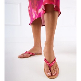 Pink flip flops decorated with pebbles 1
