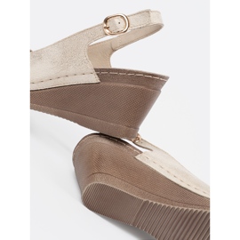 Goodin Golden women's sandals on wedge 1