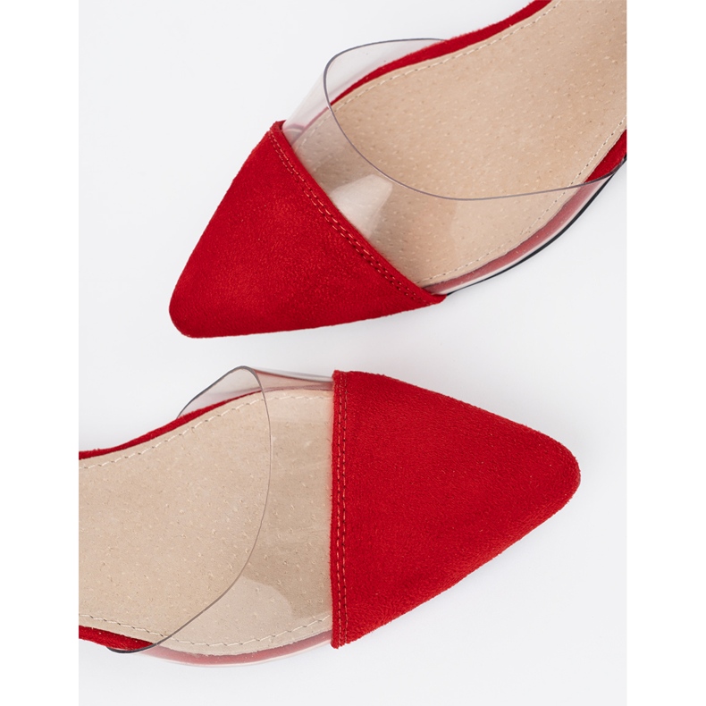 Goodin Red sandals elegant on a flat sole 1