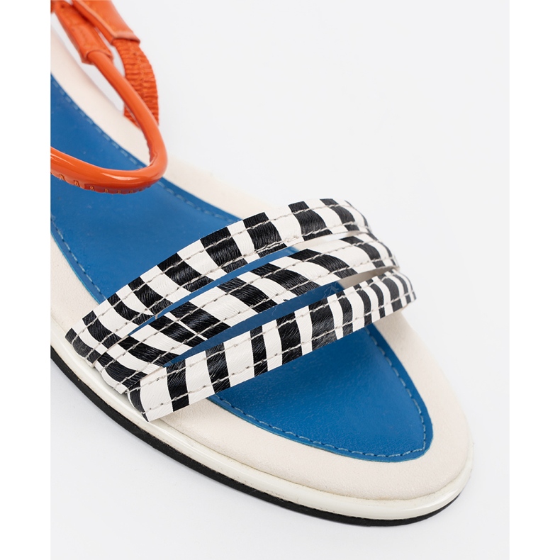 Multicolored sandals on a flat sole 1