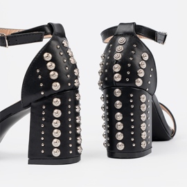 Shelvt Black high heels with studs 2